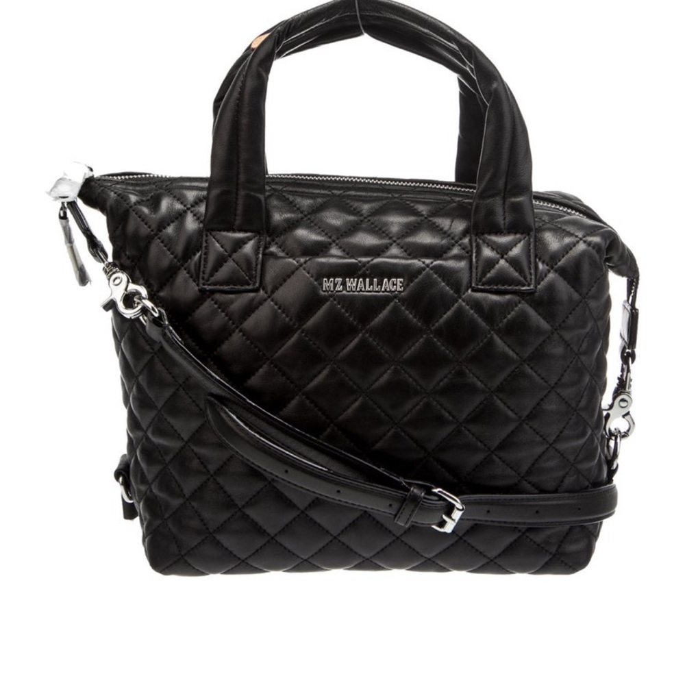 MZ Wallace Small Black Leather Sutton Deluxe